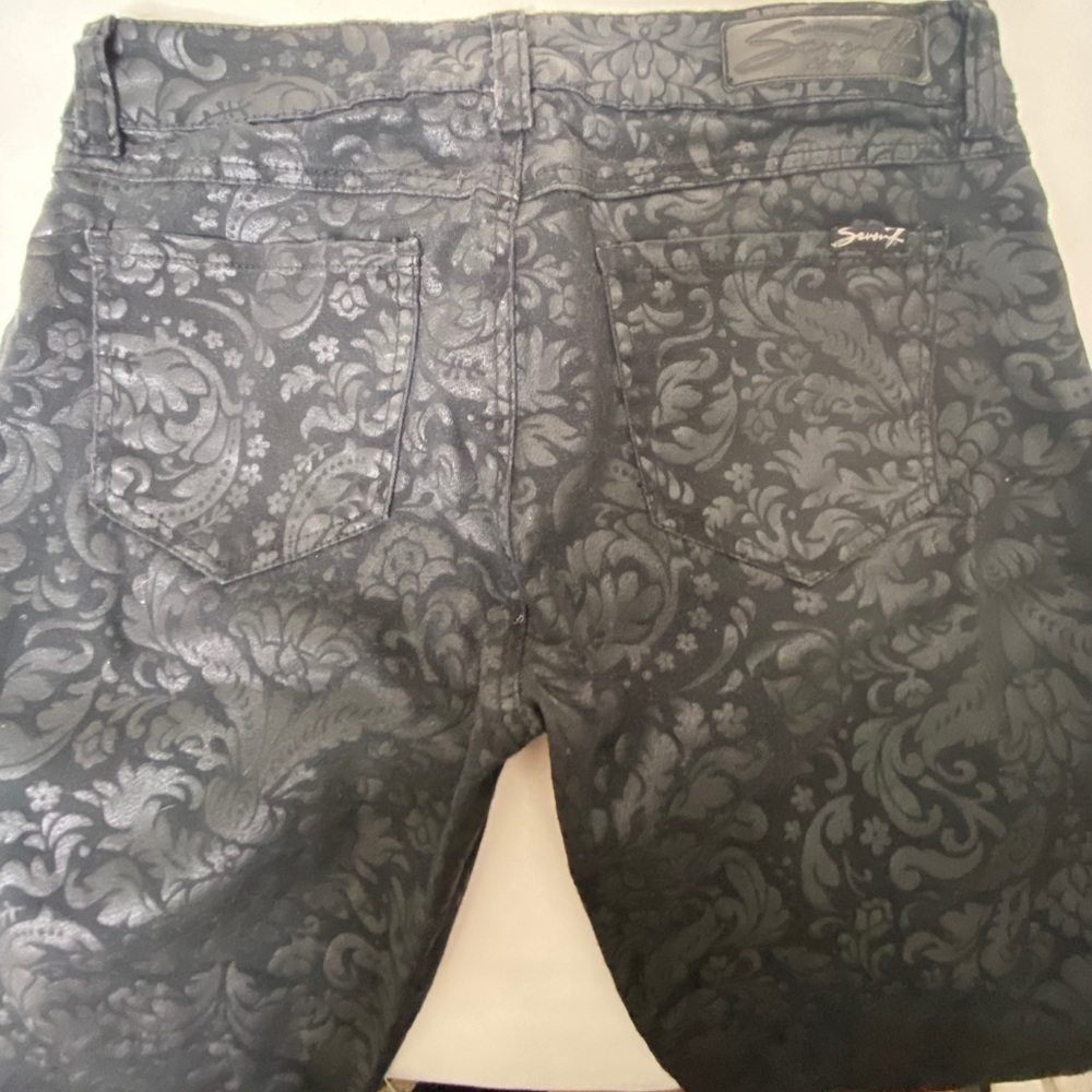 Seven7 Black Waxed Skinny Jeans - Picture 6 of 7